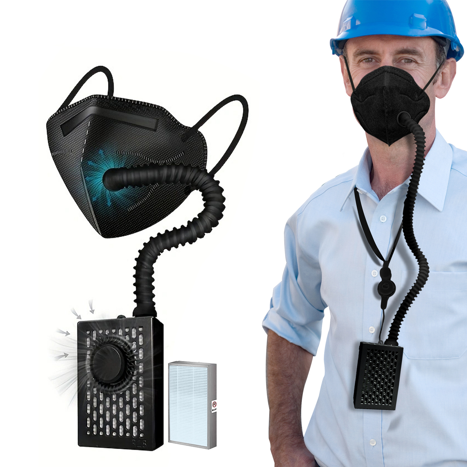 Kn95 Respirator Mask - Breathe easily,Electric KN95 Mask with Fan