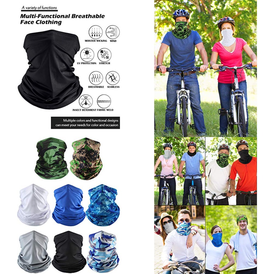 Summer Neck Gaiter Mask Windpr - Black Face Mask Pack บทวิจารณ์และราคา