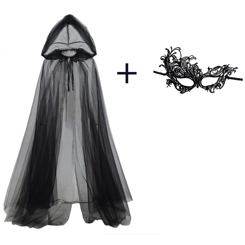 2pcs Set of Black Veil Cape An - Black Face Mask Pack บทวิจารณ์และราคา