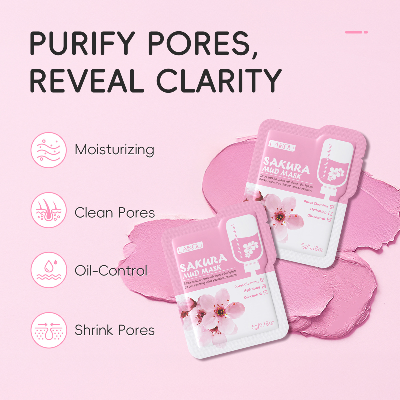 Laikou Sakura Clay Mask Trial  - Dust Mask Construction บทวิจารณ์และราคา