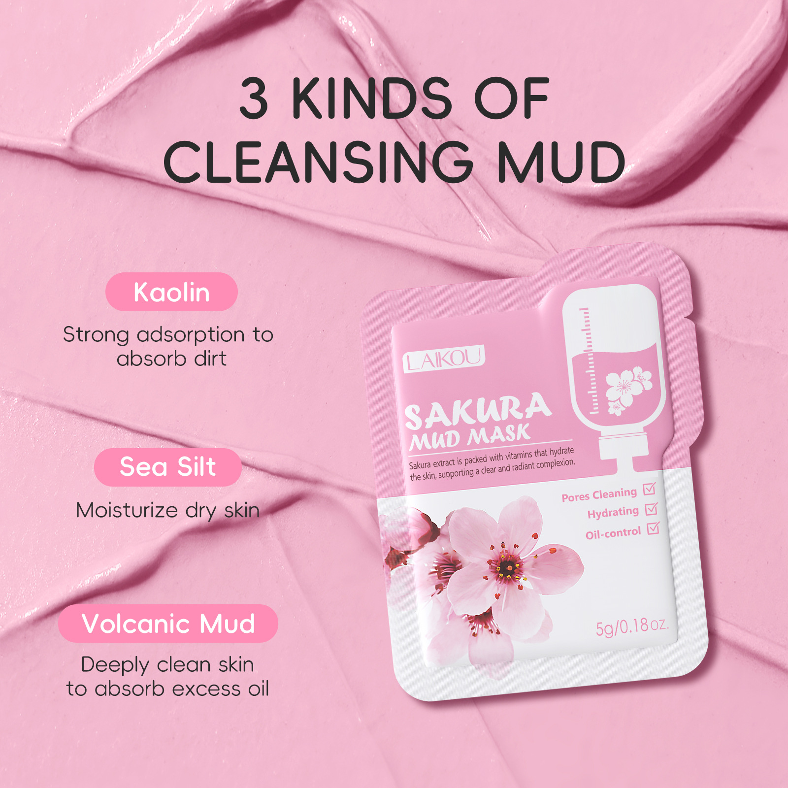 Laikou Sakura Clay Mask Trial  - Dust Mask Construction บทวิจารณ์และราคา