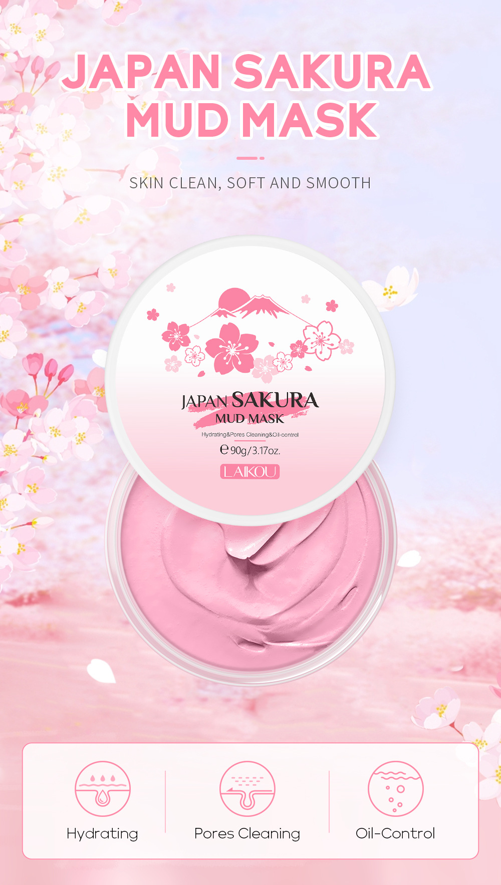 LAIKOU Sakura Clay Mask 25g/90 - Dust Mask Construction บทวิจารณ์และราคา