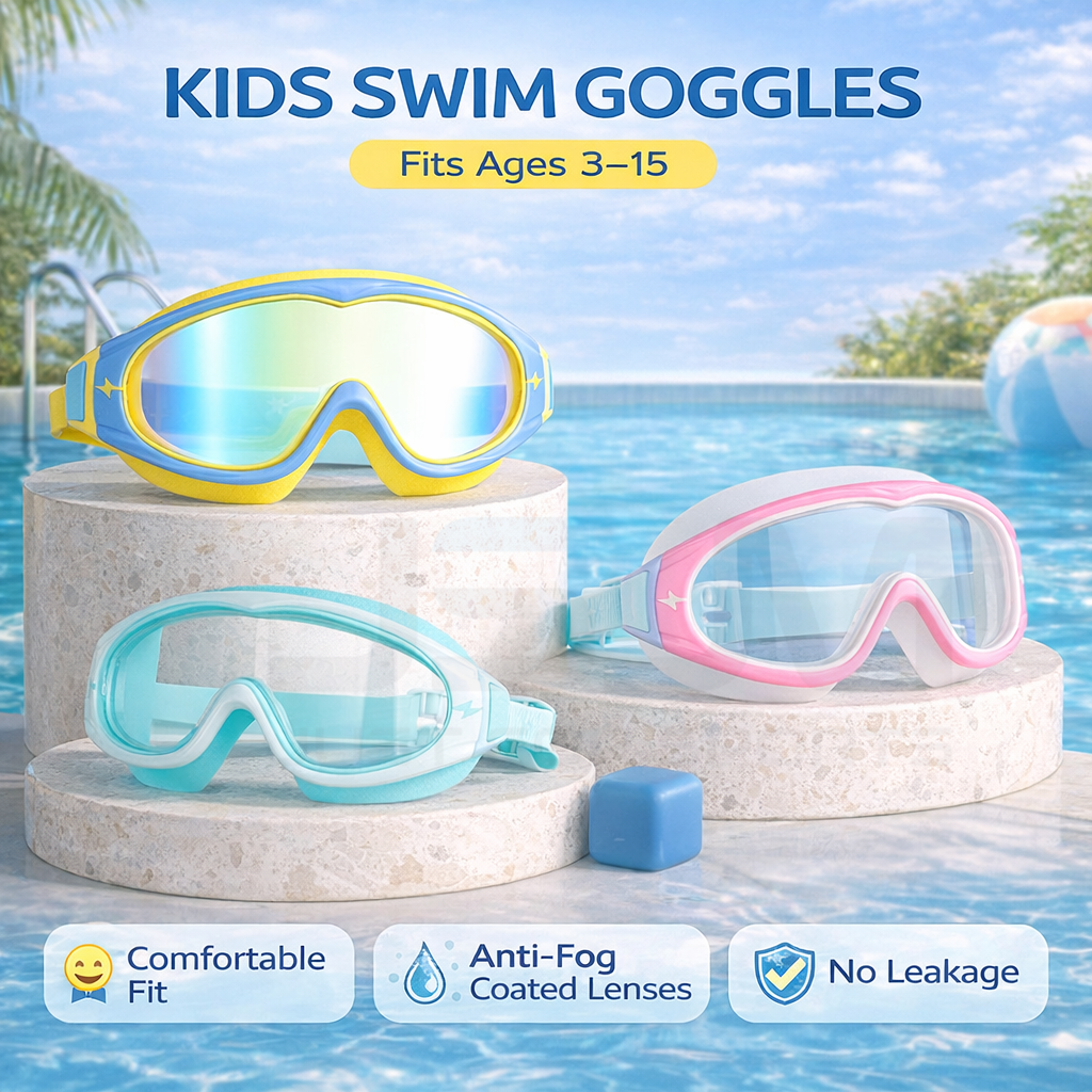 JSJM Kids Swimming Goggles Big - Silicone Mask Bracket บทวิจารณ์และราคา