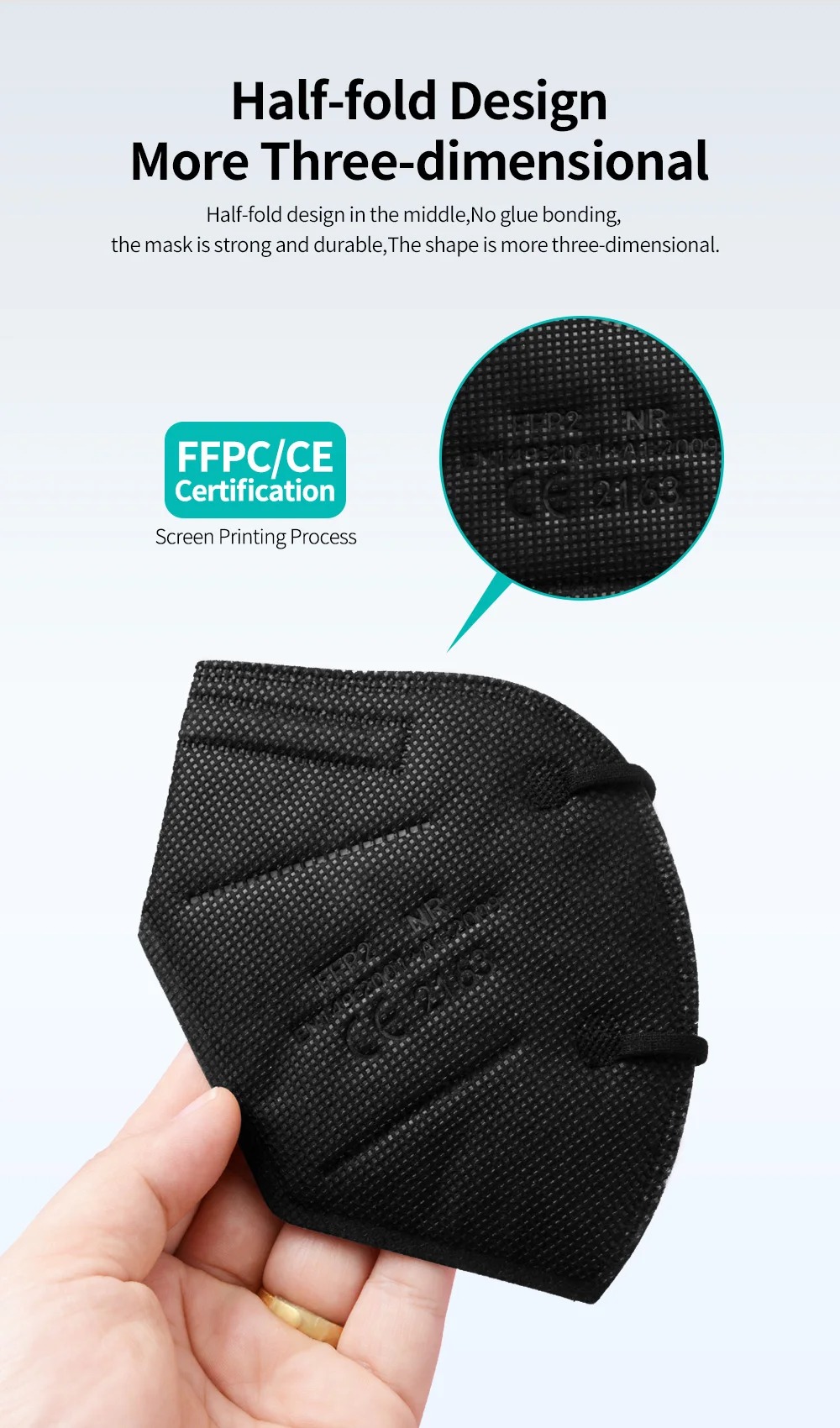 5Layer FFP2 Masks CE Approve K - Black Face Mask Pack บทวิจารณ์และราคา