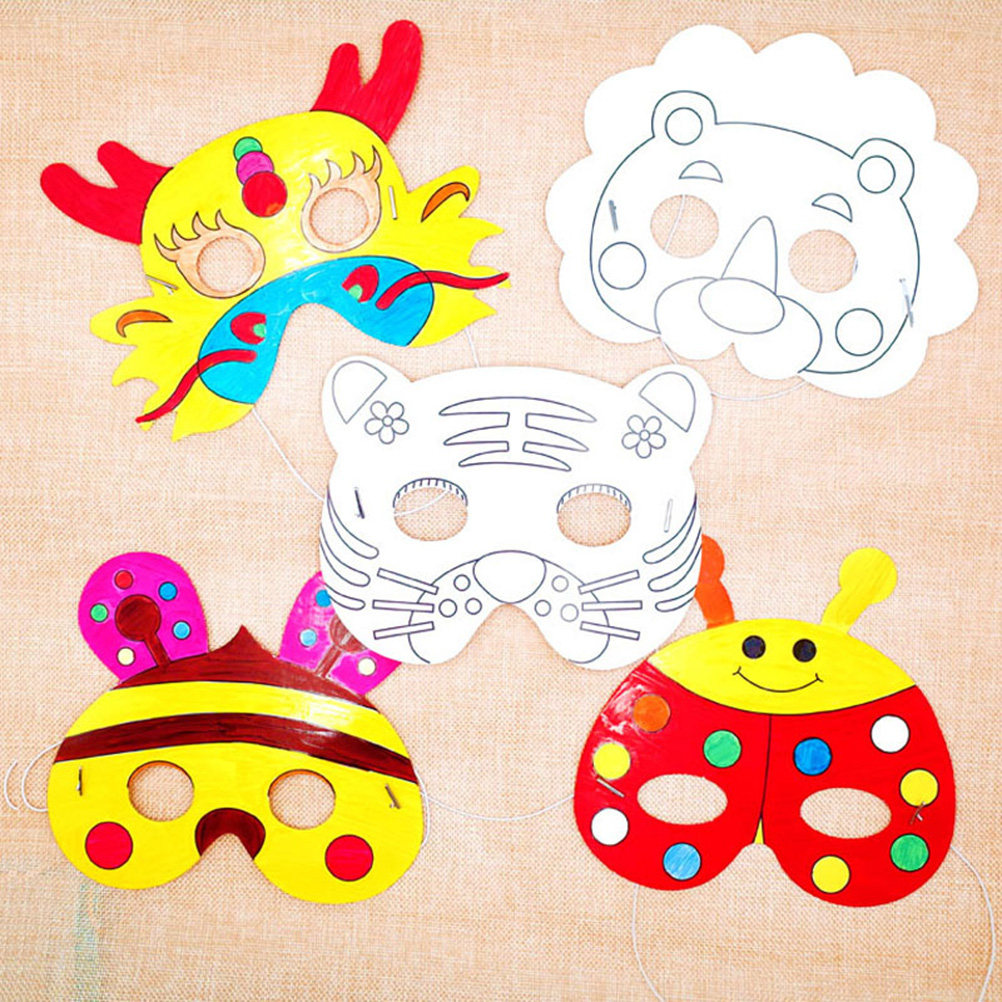 10Pcs Paper Mask Craft Kit Kid - Kids Face Mask บทวิจารณ์และราคา