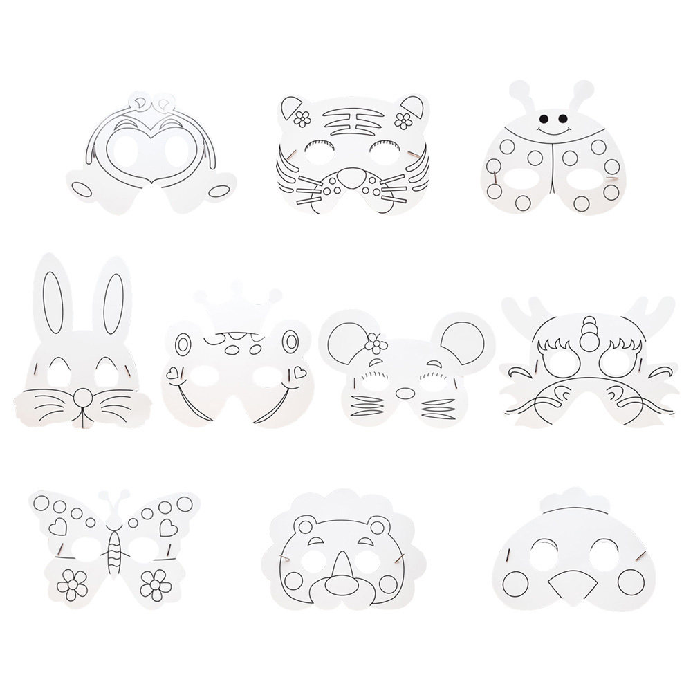 10Pcs Paper Mask Craft Kit Kid - Kids Face Mask บทวิจารณ์และราคา