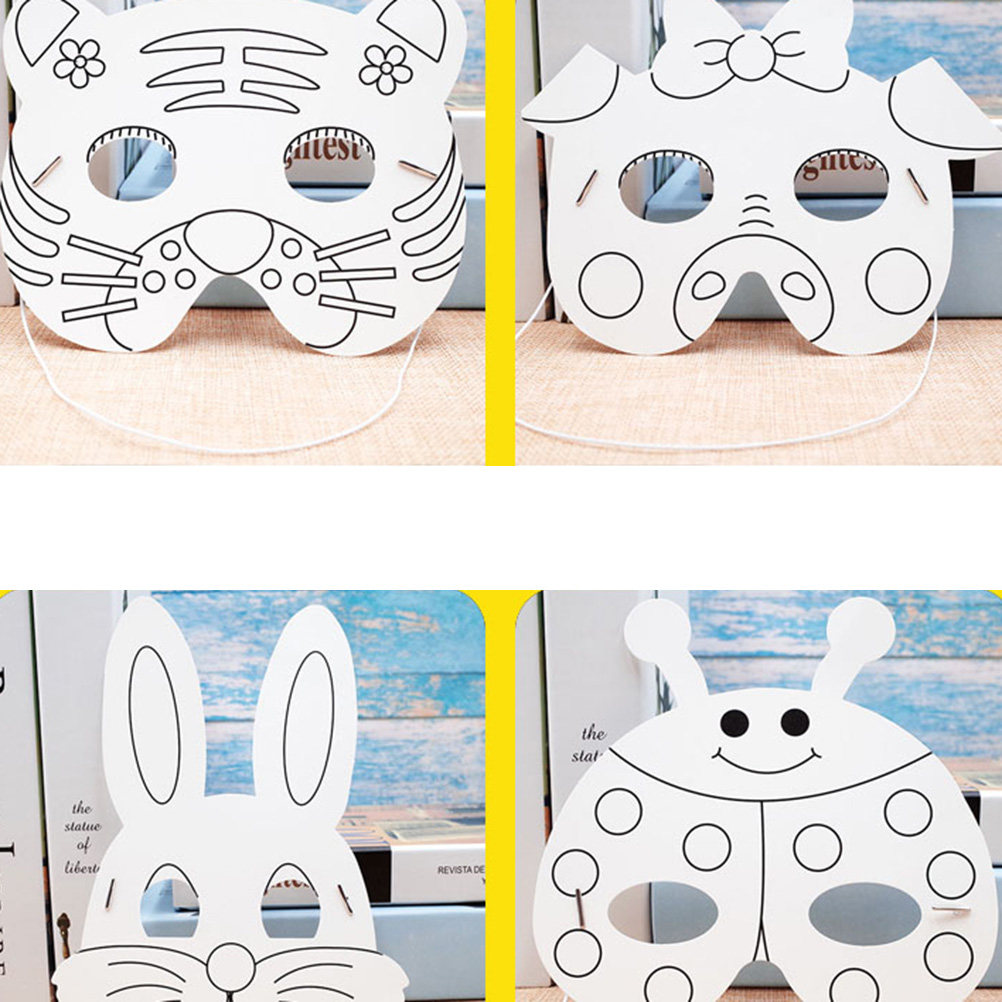 10Pcs Paper Mask Craft Kit Kid - Kids Face Mask บทวิจารณ์และราคา