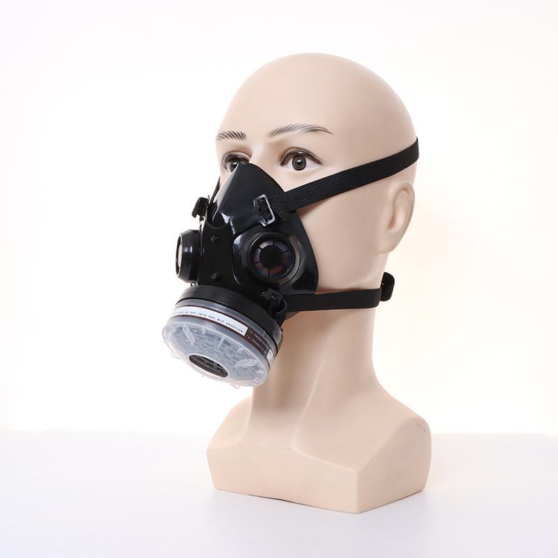 New Half Face Black Gas Mask R - Dust Mask Construction บทวิจารณ์และราคา
