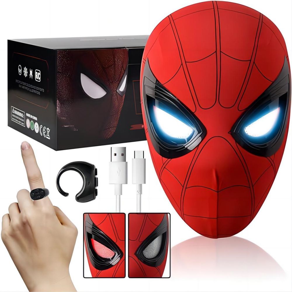 Movie Spidey Mask Eyes Glowing - Kids Face Mask บทวิจารณ์และราคา