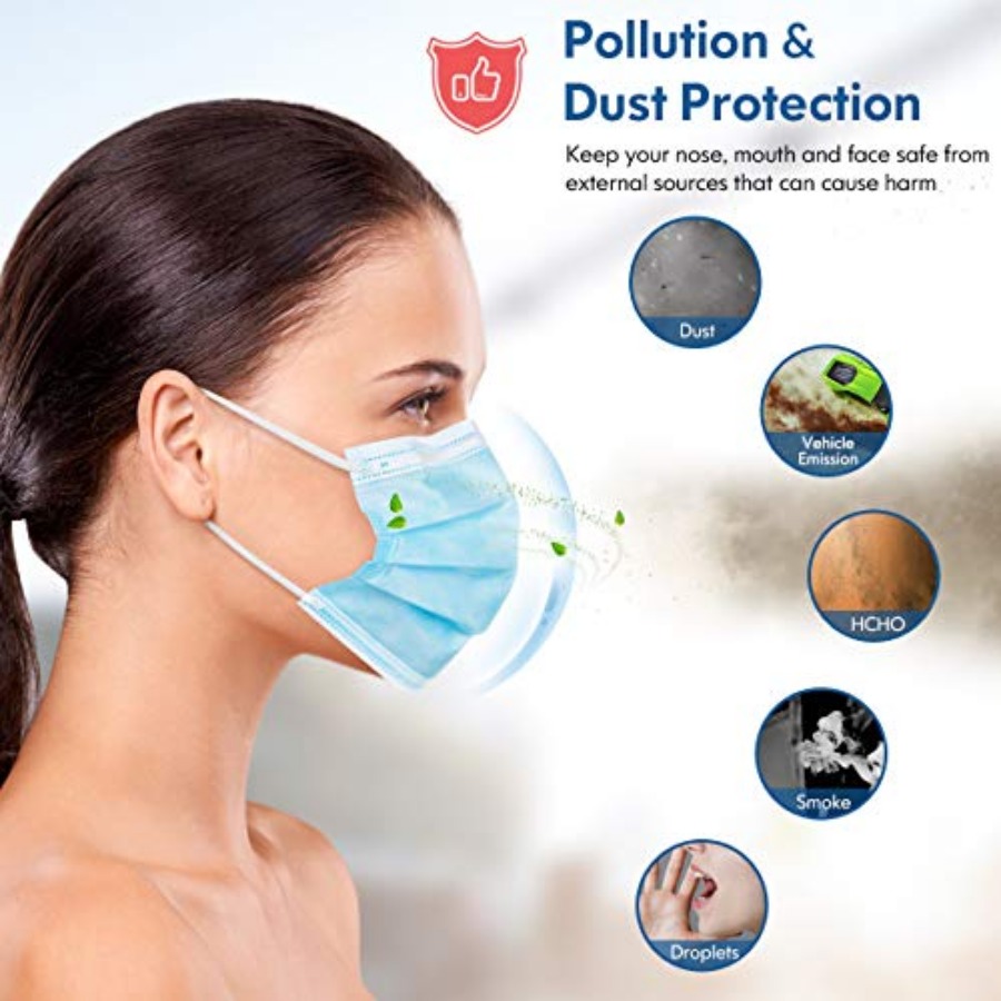 Face Mask Disposable Adults 3P - Disposable Mask Blue บทวิจารณ์และราคา