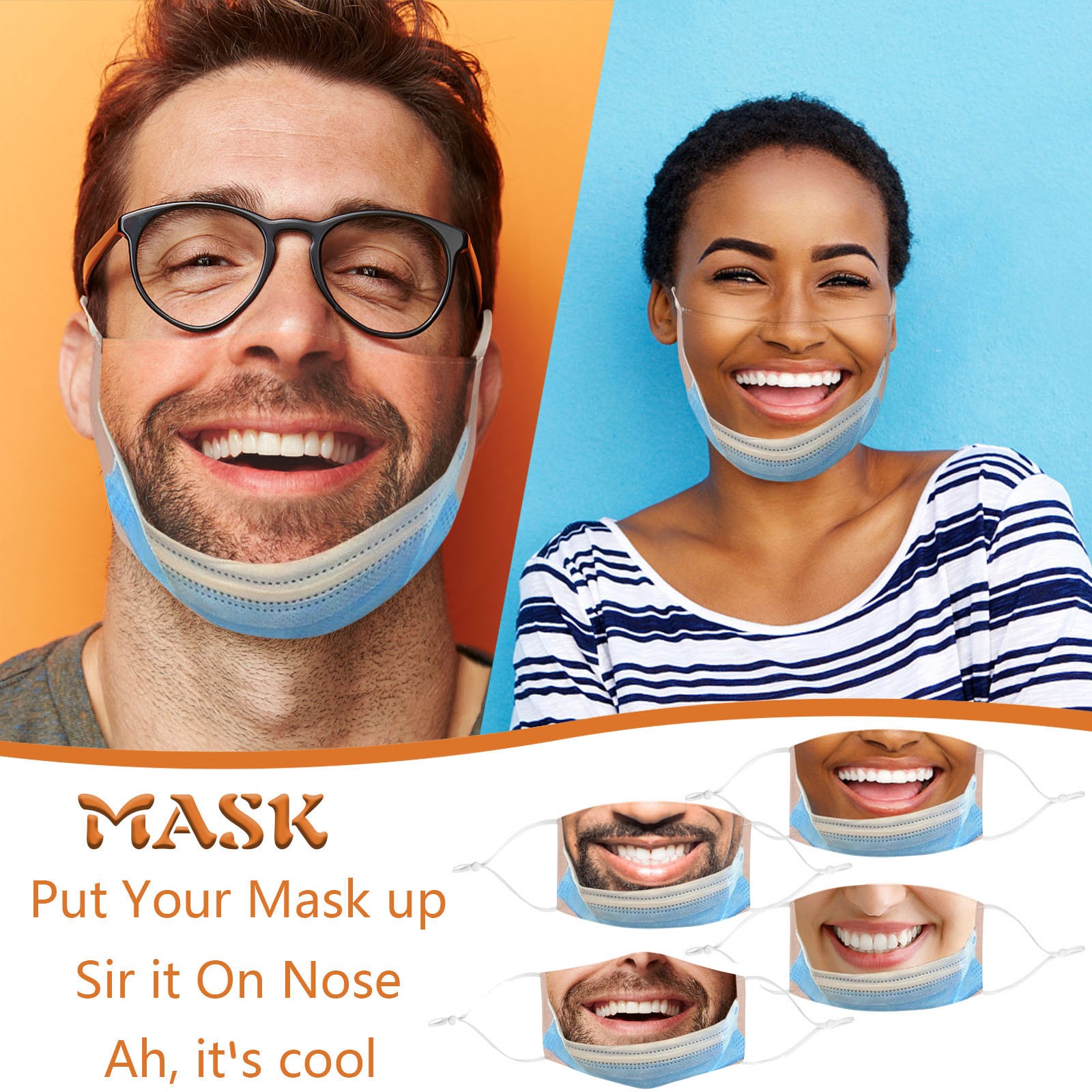 Adult Funny Mouth Mask Funny C - Cloth Face Mask Washable บทวิจารณ์และราคา