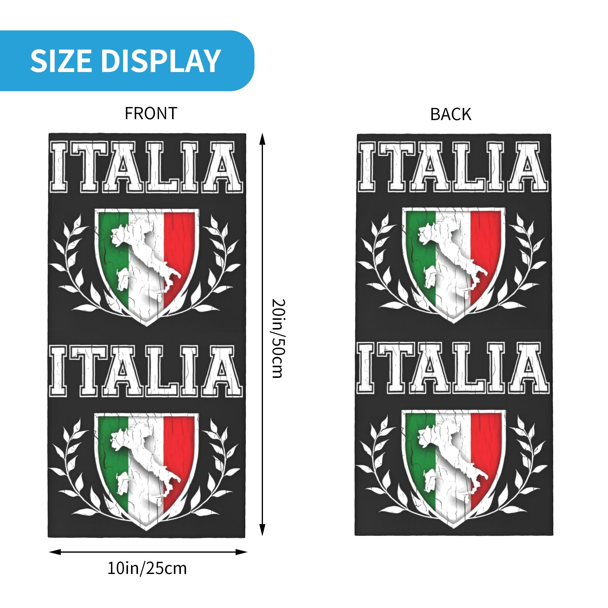 Custom Italy Flag Bandana Neck - Neck Gaiter Face Cover บทวิจารณ์และราคา