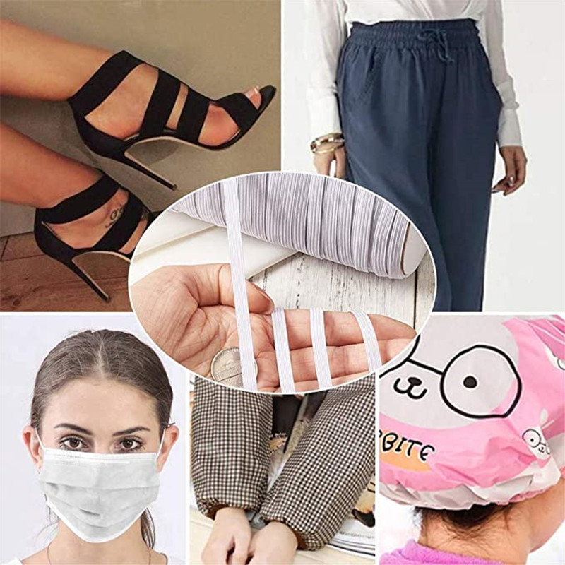 White Black 3mm Flat Elastic B - Mask Lanyard Adjustable บทวิจารณ์และราคา