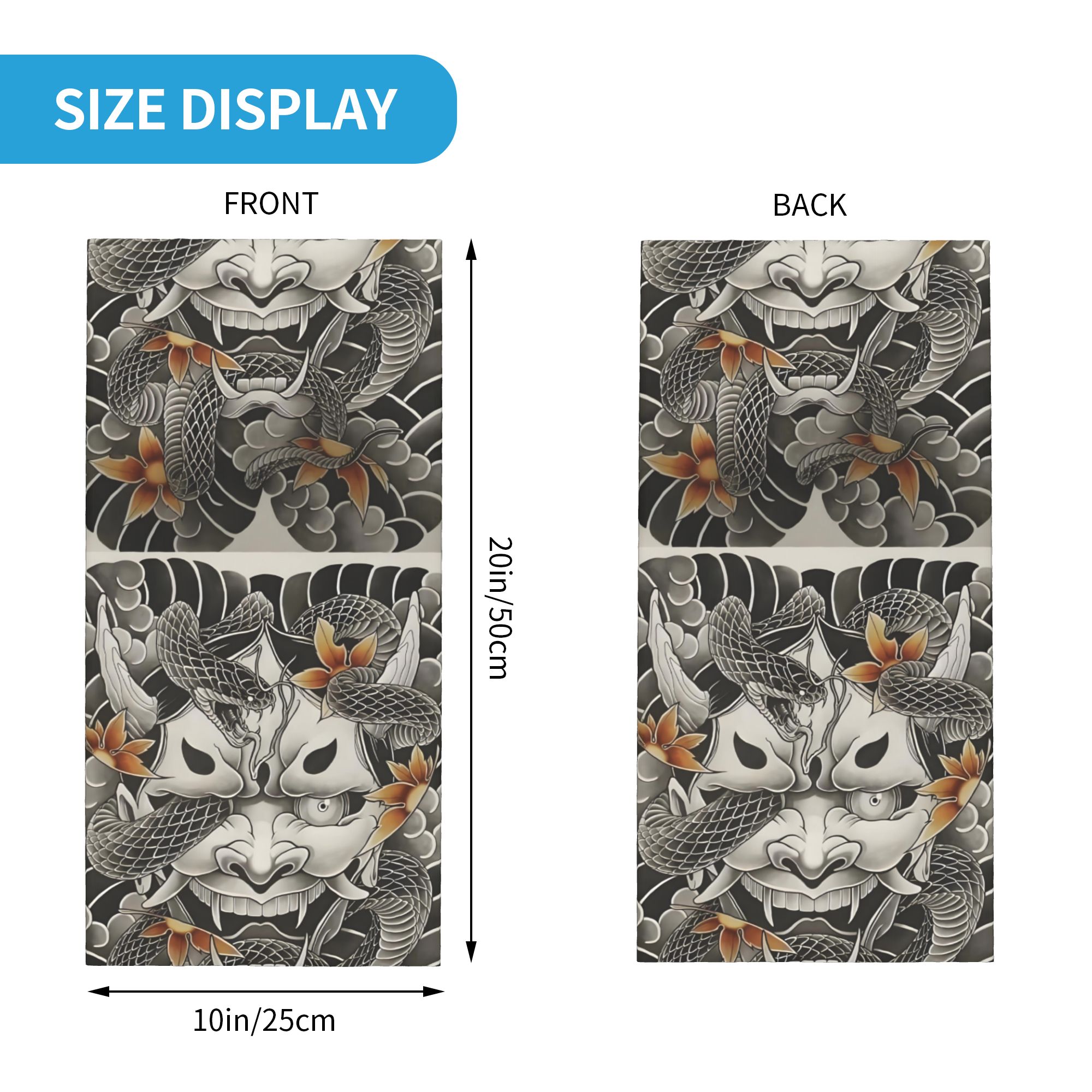 Custom Samurai Oni Demon Banda - Neck Gaiter Face Cover บทวิจารณ์และราคา