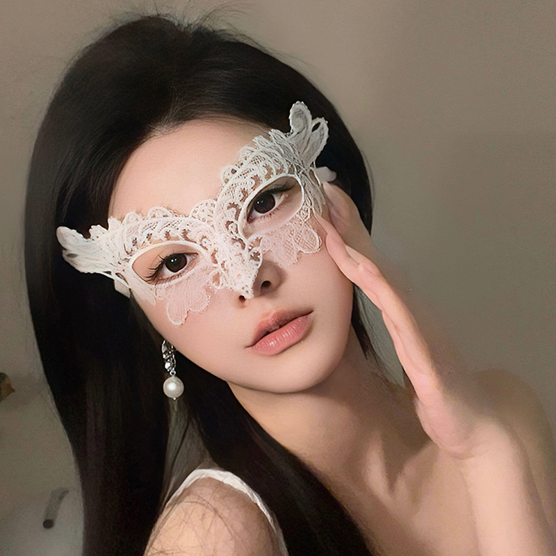 Black Sexy Lingerie Lace Mask  - Respirator Half Face บทวิจารณ์และราคา