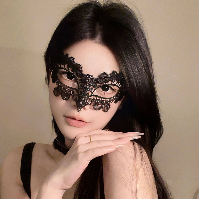 Black Sexy Lingerie Lace Mask  - Respirator Half Face บทวิจารณ์และราคา