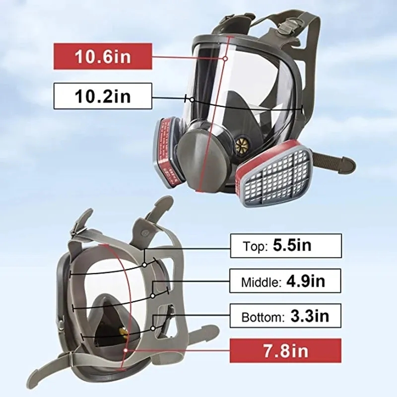 Large Size 6800 Gas Mask Full  - Kn95 Respirator Mask บทวิจารณ์และราคา