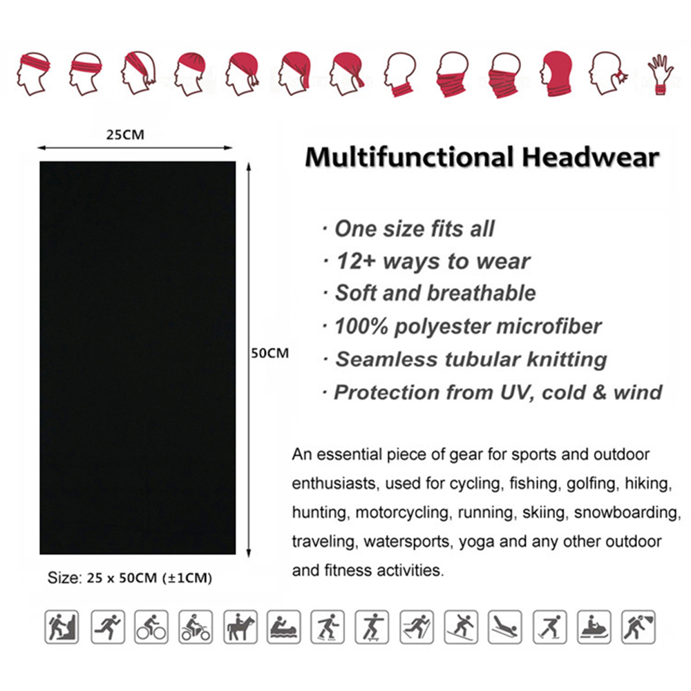Seamless Solid Color Bandanas  - Neck Gaiter Face Cover บทวิจารณ์และราคา