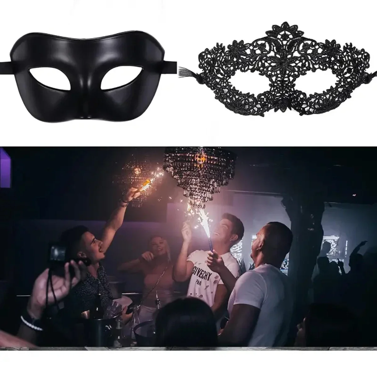 2pcs Elegant Black Lace Masque - Black Face Mask Pack บทวิจารณ์และราคา