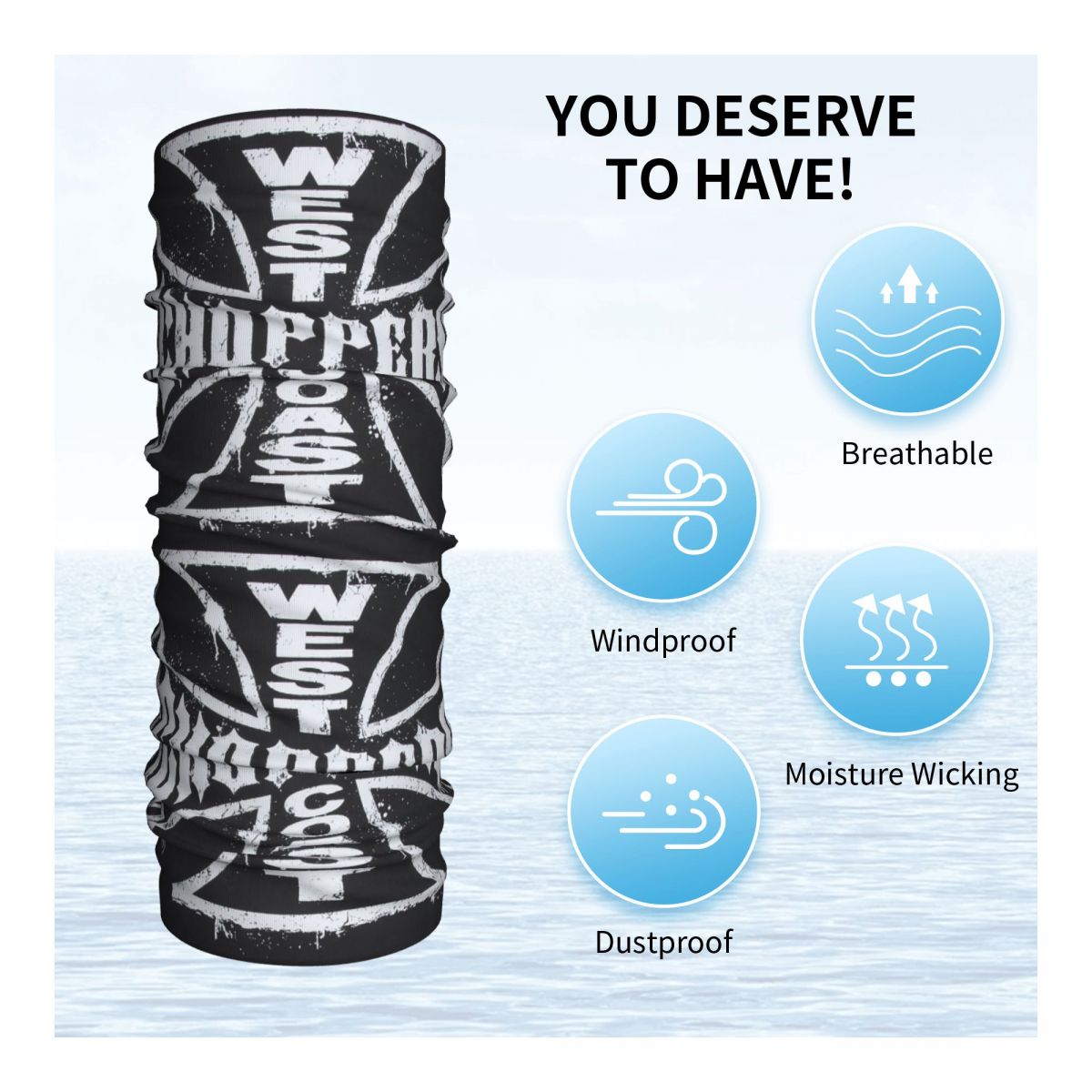 West Coast Iron Cross Choppers - Neck Gaiter Face Cover บทวิจารณ์และราคา