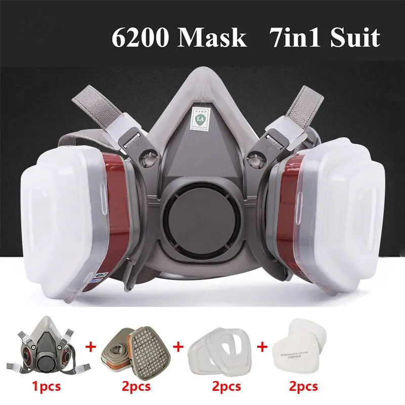 6200 7 in1 Gas Mask Gas-Proof  - Respirator Half Face บทวิจารณ์และราคา