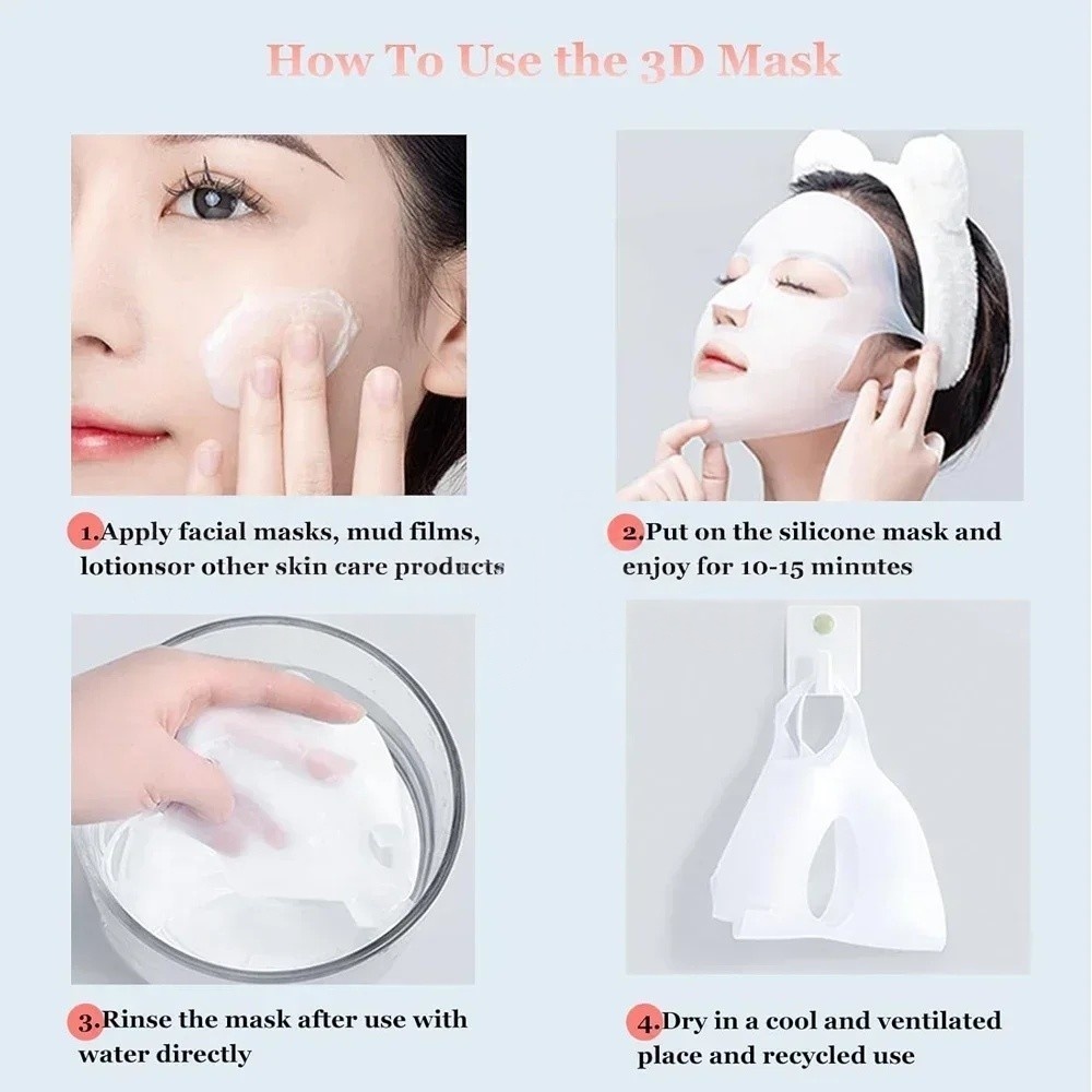 1/2PCS 3D Reusable Wrinkle Smo - Silicone Mask Bracket บทวิจารณ์และราคา
