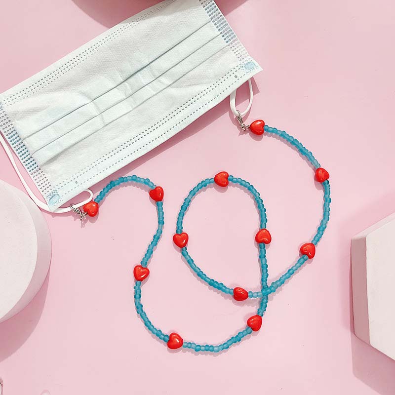 Trendy Peach Heart Anti Slip R - Mask Chain Holder บทวิจารณ์และราคา